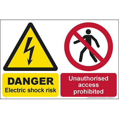 Electric shock risk unauthorised access prohibited