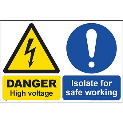 High voltage isolate for safe working