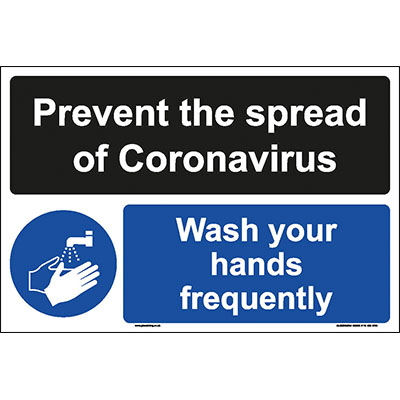 Wash your hands frequently sign