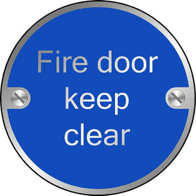 Fire door keep clear Disc