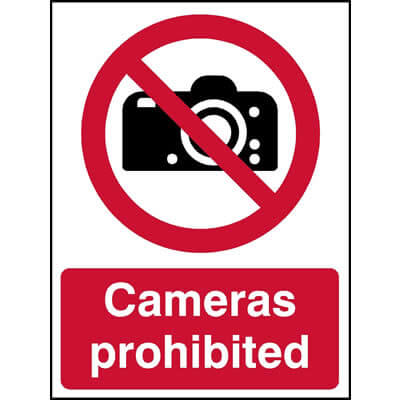 Cameras prohibited sign