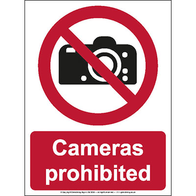 Cameras prohibited sign