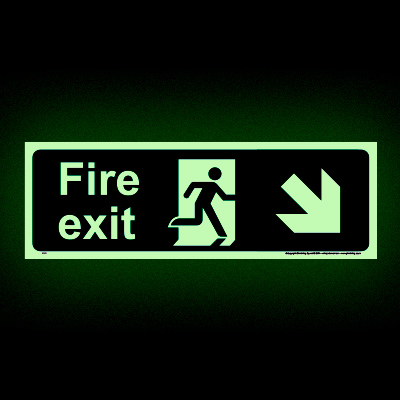 Fire Exit Right Down (Glow-in-the-dark)