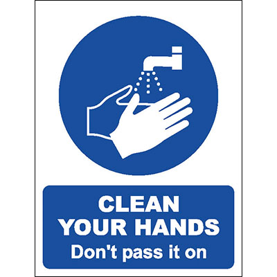 clean your hands sign