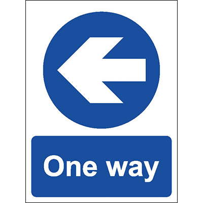 One Way Left Sign