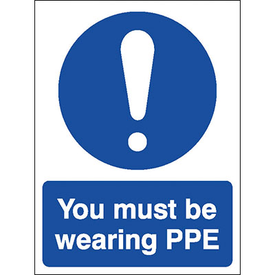 You must be wearing PPE sign