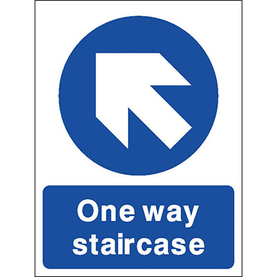 One Way Staircase Left Up Sign