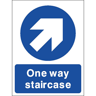 One Way Staircase Right Up Sign