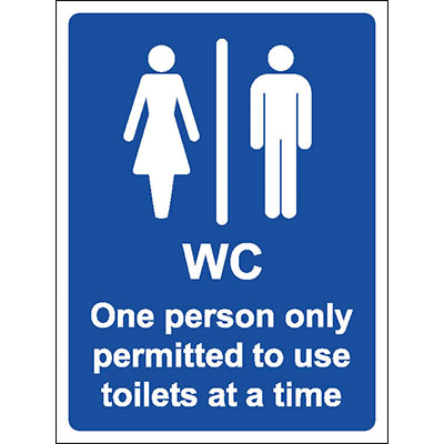 social distancing toilet signs