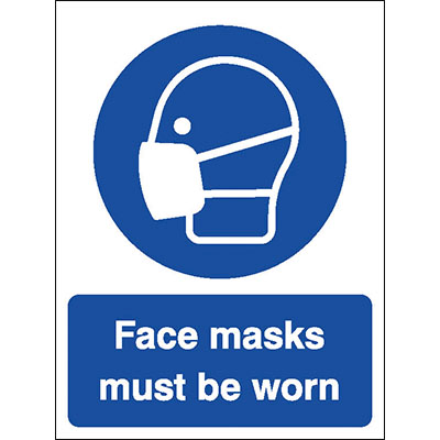 Face masks must be worn sign