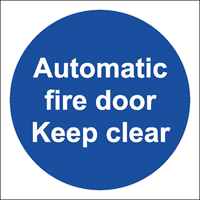 Automatic fire door keep clear