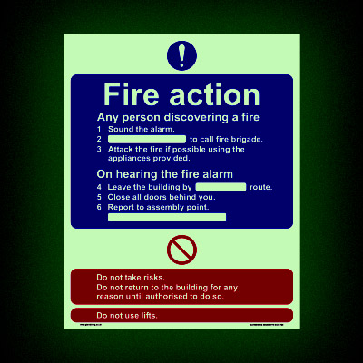 Fire action discovering a fire (Glow-in-the-dark)