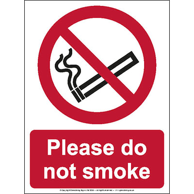 Please do not smoke sign