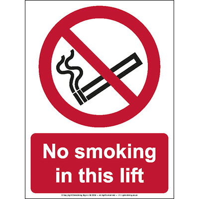No smoking in this lift sign