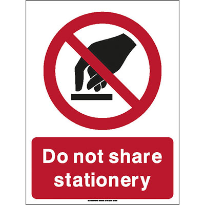 Do not share stationery sign