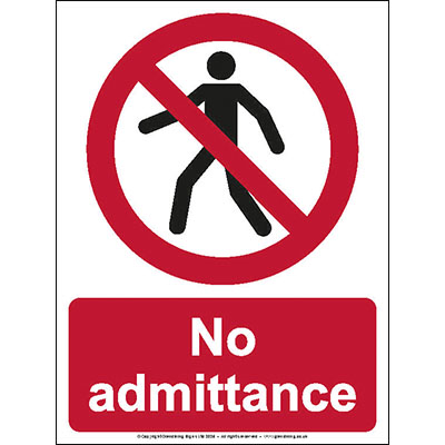 No admittance