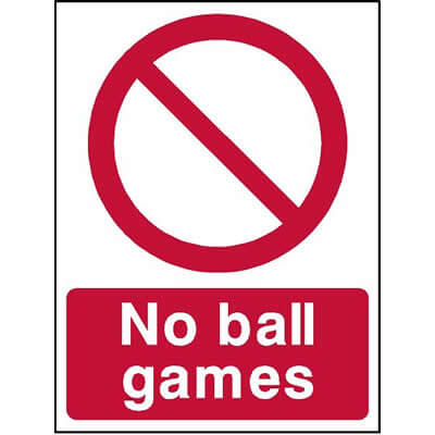 No Ball Games Sign 