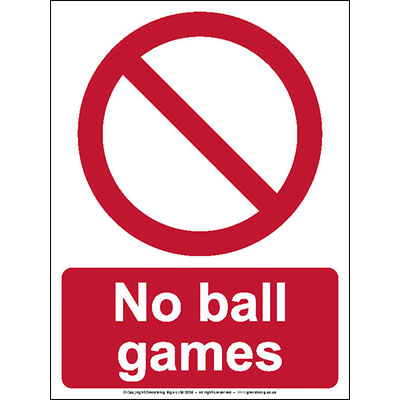 No Ball Games Sign 