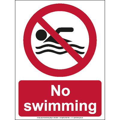 No swimming sign