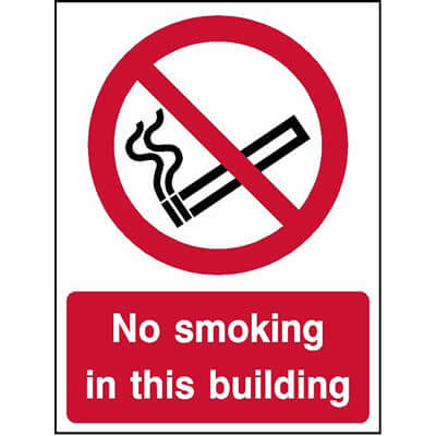 No smoking in this building sign