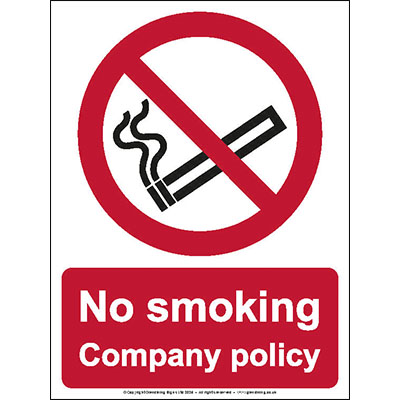 No smoking company policy sign