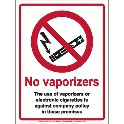 No vaporizers sign