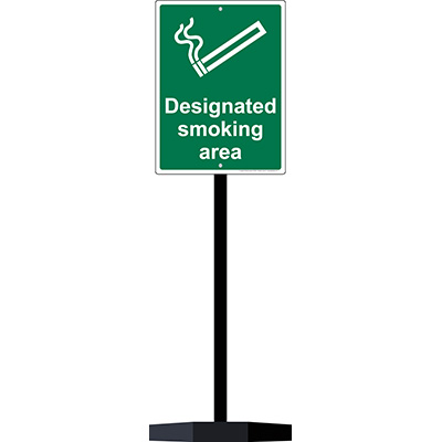 Designated smoking area sign (Portable Sign Post)