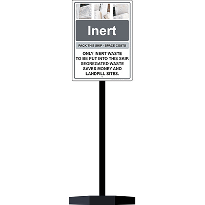 Inert waste sign (Portable Sign Post)