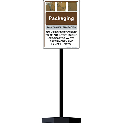 Packaging waste sign (Portable Sign Post)