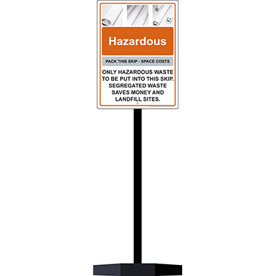 Hazardous waste sign (Portable Sign Post)