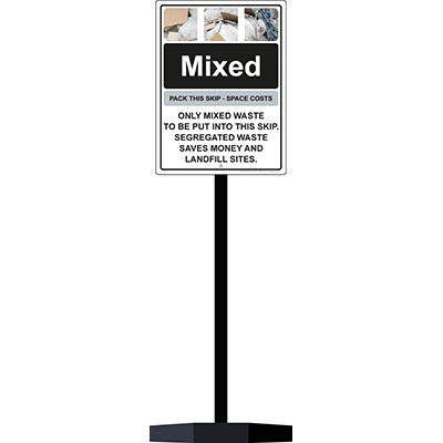 Mixed waste sign (Portable Sign Post)