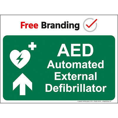 AED Defibrillator with up arrow sign (Quickfit)