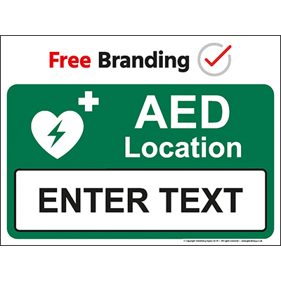 AED Defibrillator Location Name Sign (Quickfit)