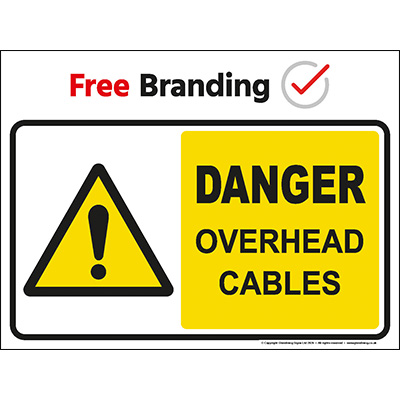 Danger overhead cables sign (Quickfit)