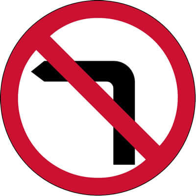 No left turn