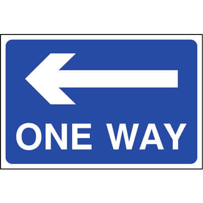 One Way Left Car Park Sign