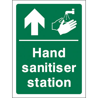 Hand sanitiser station ahead sign