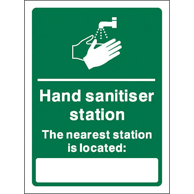Nearest Hand Sanitiser Station Location Sign
