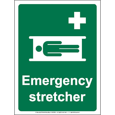 Emergency stretcher sign