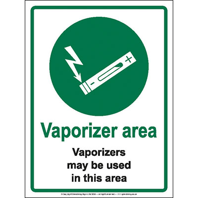 Vaporizer area sign