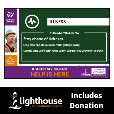 Illness - Physical Wellbeing - Support on Site Sign - Including Lighthouse Charity Donation