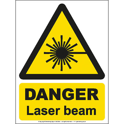 Danger laser beam sign