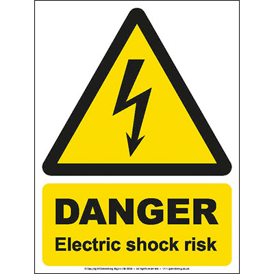 Danger electric shock risk sign