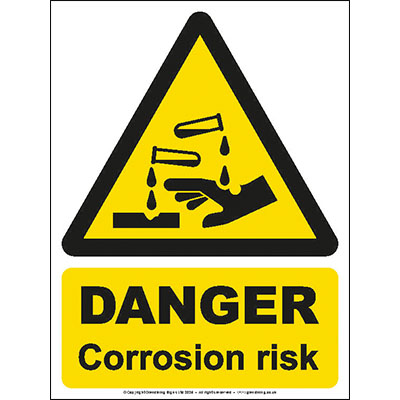 Danger corrosion risk sign