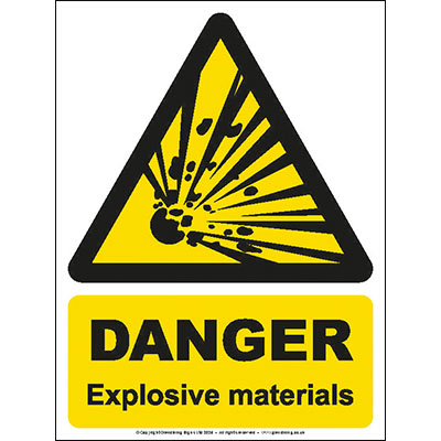 Danger explosive materials