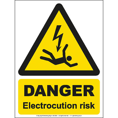 Danger electrocution risk sign